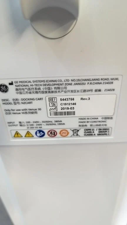 GE Venue 50 Portable Ultrasound System on Docking Cart — Ultrasound Machines — view 2